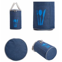 Sac à lunch isotherme personnalisé avec logo, réutilisable, étanche, doublure en aluminium, sac isotherme cylindrique portable pour le bureau, l'école, les pique-niques