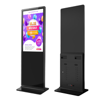 MWE USA EU Stock Affichage numérique LCD intérieur sur pied Lecteur multimédia publicitaire 65 pouces Noir Système Android Kiosque tactile
