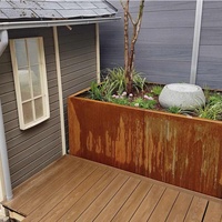 Pot de fleurs en acier corten à effet métallique, pour l'intérieur et l'extérieur, jardinières en acier galvanisé