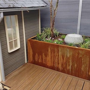 กระถางต้นไม้เหล็กคอร์เทนลายโลหะ สำหรับปลูกต้นไม้ในร่มและกลางแจ้ง  ทำจากเหล็กชุบสังกะสี - Product Image 2