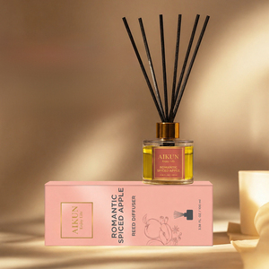 Aikun 100ml Clear Round Glass Adhesive Sticker Low Moq 3 Day Sample 7 Day Ship Any Long Scent <b>Reed</b> <b>Diffuser</b> Gift Set for Shops - Product Image 1
