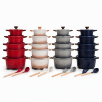 Ensemble de casseroles et poêles antiadhésives en granit d'origine, 15 pièces, revêtement intérieur Blue Diamond, compatible gaz, induction et four
