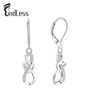 Nouveau Unique Innovant 925 Boucles D'oreilles En Argent Sterling Exquis Fine Bijoux Zircon Boucles D'oreilles pour les Femmes - Product Image 1
