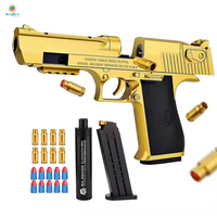 Desert Eagle Shell-Ejecting Soft Bullet Gun Toy Golden Realistic pour les garçons Safe Foam Bullets pour les amateurs de tir adultes