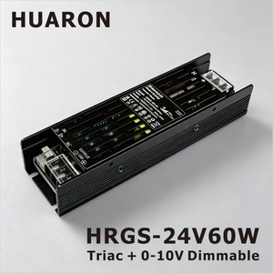 Transformateur <span class=keywords><strong>LED</strong></span> 24V 60W HRGS Triac Dimmable 0-10V avec réduction de tension de 70% 220V, refroidissement naturel en aluminium, sans scintillement, garantie 3 ans - Product Image 1