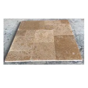 Natural Decorative 30 mm Yellow Color Beige Travertine French Pattern Land Scape Pavers tiles Exterior 30mm