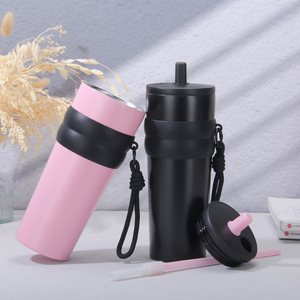 <span class=keywords><strong>Tasse</strong></span> <span class=keywords><strong>à</strong></span> <span class=keywords><strong>thé</strong></span> en acier inoxydable en gros d'usine avec une <span class=keywords><strong>tasse</strong></span> isolée sous vide de <span class=keywords><strong>grande</strong></span> capacité avec une paille, compagnon de café - Product Image 4