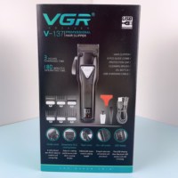 Tondeuse à cheveux sans fil professionnelle VGR V-137 à double lame USB pour hommes, utilisable sur le corps