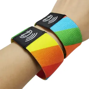 Cashless Payment NFC Bracelet Colorful RFID Bracelet NFC Elastic RFID Wristband