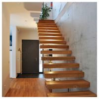 Escalier flottant écologique Prima à faible teneur en formaldéhyde, en bois dur, assemblé avec précision, pour bâtiments écologiques et économes en énergie