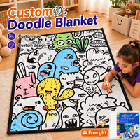 Nouvelle Couverture à Colorier DIY Monstre de Dessin Animé – Couverture Amusante à Gribouiller avec Marqueurs pour Activités Créatives à Domicile et Cadeaux DIY