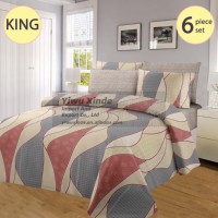 Ensemble de literie à imprimé floral tendance, 1 couette, 1 drap, 4 taies d'oreiller, literie douce pour la chambre principale, usage domestique