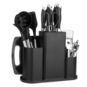 Kitchenware <b>Set</b> Nice Looking 2025 New Style Black <b>Pink</b> Green Luxury Premium Kitchen <b>Tools</b> <b>Set</b> Silicone Cooking Utensils <b>Set</b> - Product Image 1