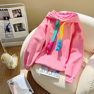 <span class=keywords><strong>Sweat</strong></span> à <span class=keywords><strong>capuche</strong></span> décontracté pour <span class=keywords><strong>femme</strong></span> de haute qualité en tissu jersey, coupe courte, ample, respirant, écologique, coloré - Product Image 4