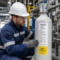 Gas Argón Certificado por DOT, Precio de Gas Argón 99.99% de Grado Industrial para Soldadura, Fabricante Verificado, Stock en América del Norte
