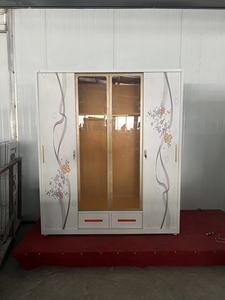 Armoire en acier pour chambre à coucher, 4 portes, avec impression, armoire en métal pour vêtements, armoire pour auberge - Product Image 4