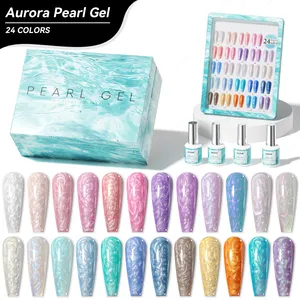 JTING Mais recente tendência da moda 24 cores Aurora Pearl gel esmalte coleção suporte OEM/ODM design grátis marca exclusiva e garrafa