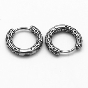 yunnique Huggie <b>Earrings</b> Titanium Steel 316 Stainless Steel Unisex Geometric Design Easy Open For Men And Women - Product Image 2