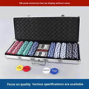 Plateau de <span class=keywords><strong>poker</strong></span> Texas Hold'em en aluminium à angle droit 500 Chip Innombrables valeurs pour les jeux de cartes d'échecs et le jeu Mahjong <span class=keywords><strong>Hall</strong></span> - Product Image 2