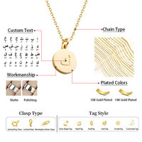 Bijoux personnalisés chaîne de croix femmes 18K or PVD plaqué acier inoxydable gravure numéro forme ronde mode pendentif colliers