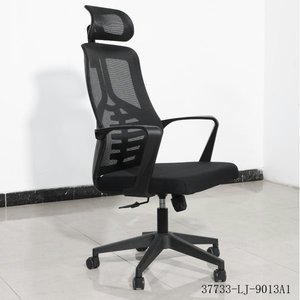 Modern <b>Black</b> Mesh Back <b>Office</b> <b>Chair</b> with Fixed Armrest Metal Legs Stackable Conference <b>Chair</b> 37733-LJ-9012A - Product Image 5