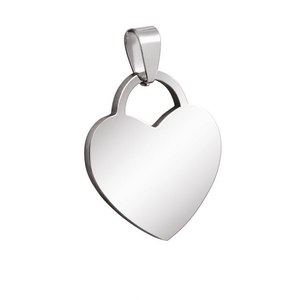 Ciondolo a Cuore in Acciaio - 25x20 mm Componenti per Gioielli - Product Image 1