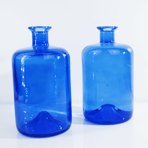 Flexografía <span class=keywords><strong>Botella</strong></span> de vidrio Impresión en aerosol Gradiente Decoloración <span class=keywords><strong>Botella</strong></span> de whisky <span class=keywords><strong>azul</strong></span> <span class=keywords><strong>Botella</strong></span> de Ginebra de vodka redonda - Product Image 1