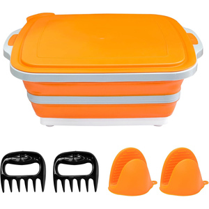 New 8L and 16L Collapsible Meal Prep Container Lock Buckle Food Storage with Cutting Board BBQ Prep Tub with <b>Locking</b> Lid - Product Image 4