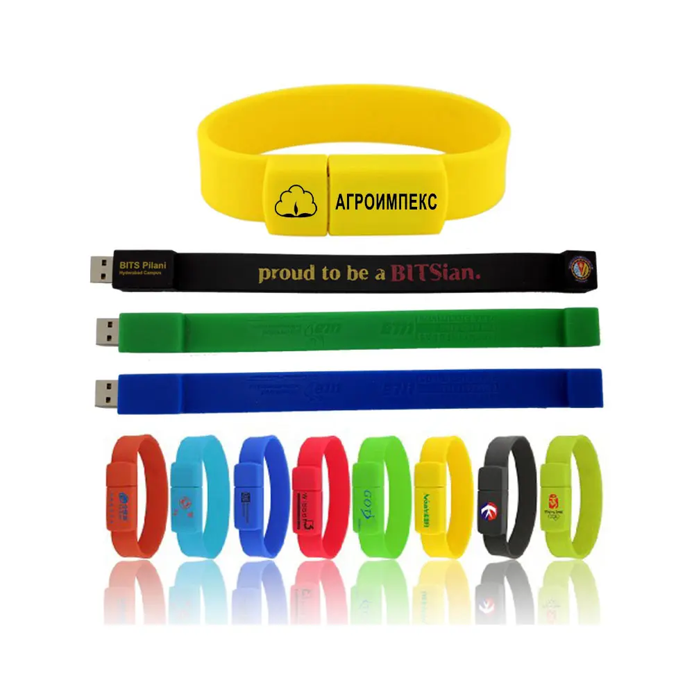 Bande de bracelet en silicone personnalisée clé USB clé USB clé USB clés USB pour la promotion publicité marketing cadeaux cadeaux