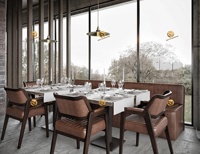 Ensemble de chaises et table en bois massif sur mesure pour restaurant, chaise de salle à manger commerciale moderne, table et fauteuil en bois de qualité pour café