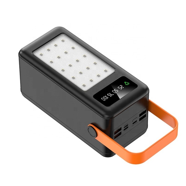 Hot Sale High Capacity Super Power Bank 80000 Mah with LED Light 80000mah Power Banks Black Li-polymer Battery TYPE-C P20