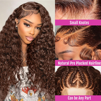 Perruque Lace Front Transparente 13x6 de 40 Pouces, Couleur Brun Chocolat, 100% Cheveux Humains Vierges, Fournisseur Canadien de Perruques en Dentelle
