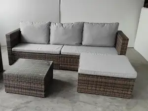 Promotional 5pcs Modern PE Rattan Wicker Furniture Sofa Set For Outdoor Garden Patio Hotels Parks Courtyards Farmhouses