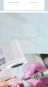 High Power Strong Suction Nail Vaccum Cleaner 2 in 1 4 Blanc's Shadowless Lamp Nail <b>Table</b> Dust Collector for Beauty Salon - Product Image 5