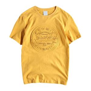 T-Shirt da <span class=keywords><strong>Uomo</strong></span> Personalizzate OEM in Cotone a Manica Corta con Logo in Rilievo e Collo Rotondo - Product Image 4