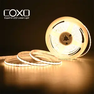 COXO 낮은 비용 높은 밝기 COB led 스트립 3000k 4000k 6500k ce rohs 24v 공장 도매 csp led 스트립 빛