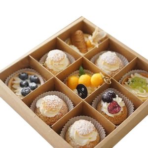 Scatole in Cartone Kraft Personalizzate <span class=keywords><strong>Rosa</strong></span> con Finestra per Dolci, Torte Piccole, Salse e Regali di Compleanno per Bambini - Product Image 2