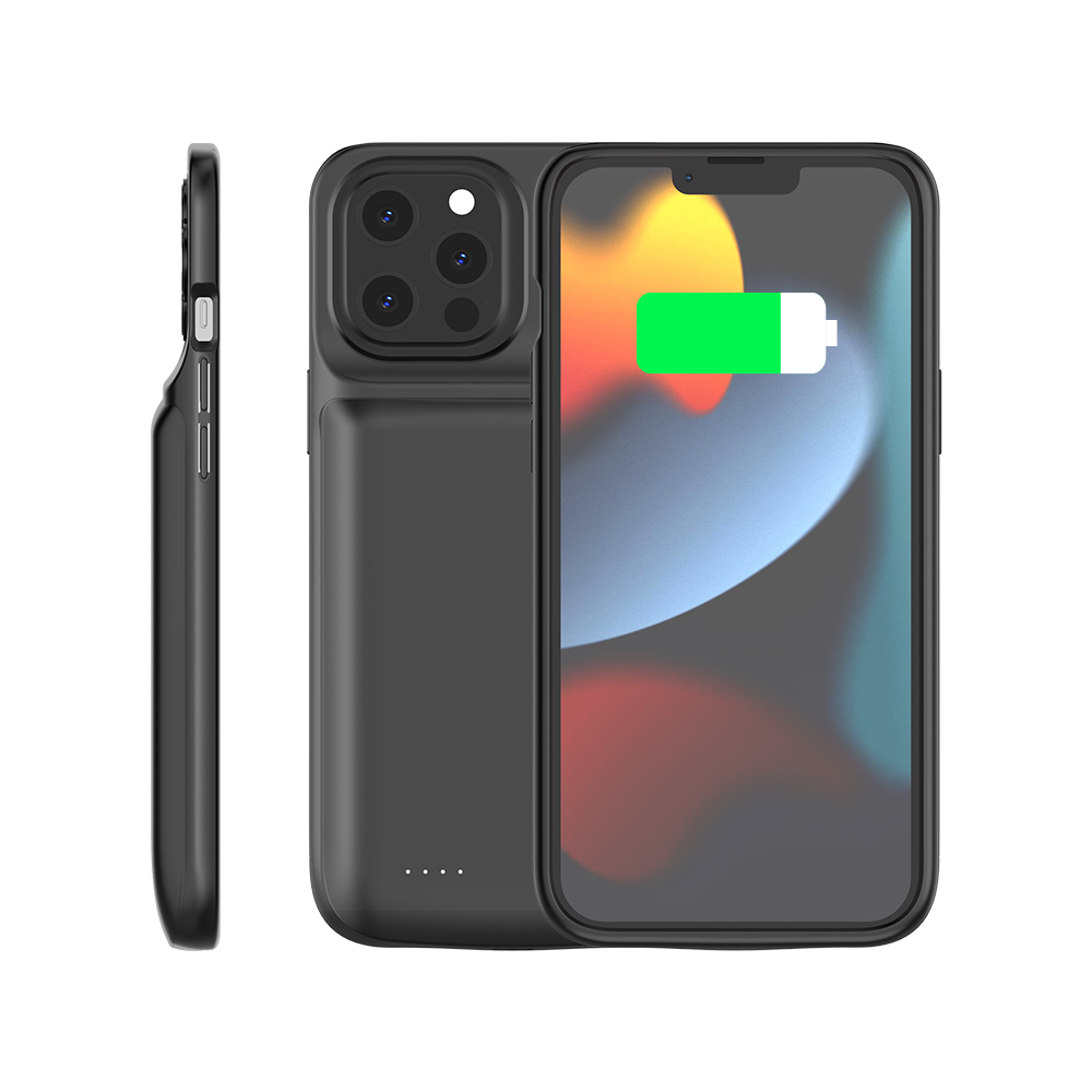 Wholesale Wireless Full Cover Mobile Phone Battery Case power bank For iPhone 12 pro Max iPhone 13 pro max qi without cable