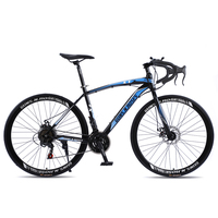 Vélo de route 700c Cadre en alliage d'aluminium 20 vitesses Guidon incurvé Vélo de route