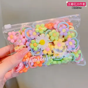 20 조각 만화 머리 고무 밴드 사용자 정의 소녀 귀여운 넥타이 과일 활 액세서리