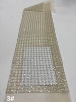 Tissu de dentelle luxueux brodé de sequins floraux 3D, nouvelle dentelle française nigériane en maille 2026