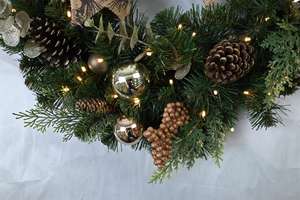 พวงหรีดคริสมาสต์ทำมือเทียมทำด้วยมือทำมือปรับแต่งได้หรูหรา - Product Image 5