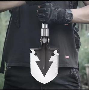 Pioche de survie pliable multifonction en acier au carbone robuste pour le camping, le creusement de tranchées et l'utilisation en jardinage - Product Image 2