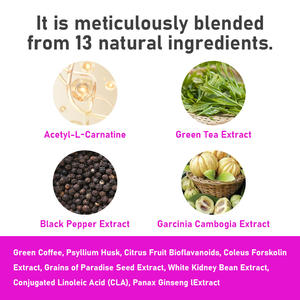 OEM ODM Zayıflama Kapsülleri Termojenik Yağ Yakıcı Vitamin B12 Garcinia Cambogia Yeşil Çay Ekstresi Takviyesi Kilo Verme Kapsülleri - Product Image 2