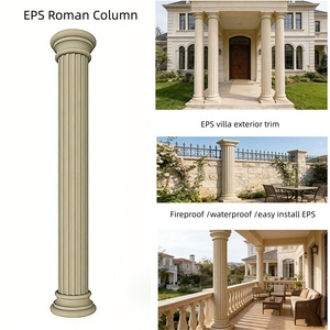 Colonna Romana Moderna Europea in EPS con Linee Decorative, Leggera e Flessibile, per Decorazione Esterna di Ville e Centri Commerciali - Product Image 4