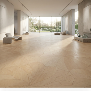 Parquet Artístico de Loto a Medida, 15 mm, Abedul Sintético Resistente al Desgaste, Estándar E0 <span class=keywords><strong>AC5</strong></span> FSC, Precisión Geométrica, Diseño Floral - Product Image 2