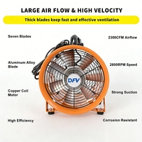 Ventilateur d'extraction axial industriel 12 pouces 220V, ventilateur de ventilation à haut débit d'air, souffleur portable pour la circulation d'air en entrepôt et atelier