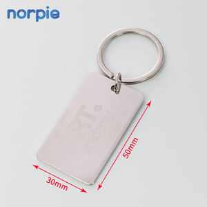 新製品カスタマイズ形状ロゴレーザー彫刻ブランクステンレス鋼光沢キーホルダー - Product Image 2