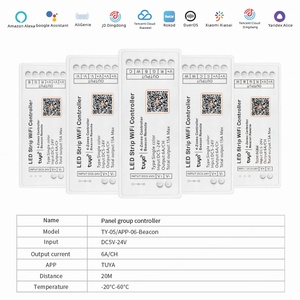 ट्यूया आरजीबीसीटी वायरलेस स्मार्ट-संचालित स्ट्रिप कंट्रोलर 2.4 ग्राम रिमोट DC12V-24V 15a 20 मीटर रेंज 432w अधिकतम पावर - Product Image 4