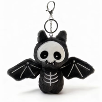 Porte-clés Peluche Chauve-souris Diable Horreur Personnalisé Breloques Animaux Effrayants à Suspendre au Sac Décoration Halloween